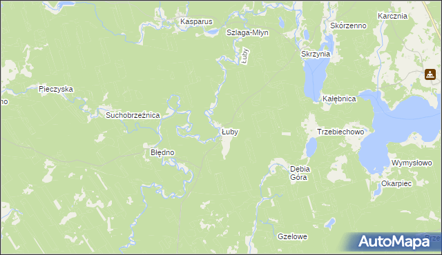 mapa Łuby gmina Osiek, Łuby gmina Osiek na mapie Targeo