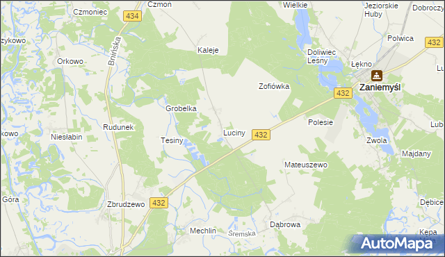 mapa Luciny, Luciny na mapie Targeo