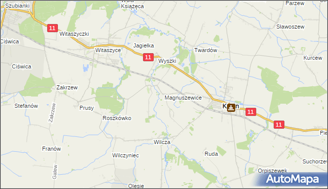 mapa Magnuszewice, Magnuszewice na mapie Targeo