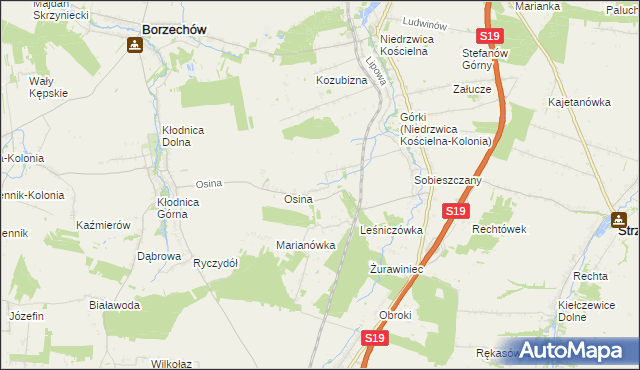 mapa Majdan Sobieszczański, Majdan Sobieszczański na mapie Targeo