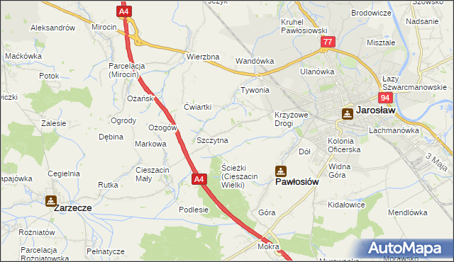 mapa Maleniska gmina Pawłosiów, Maleniska gmina Pawłosiów na mapie Targeo