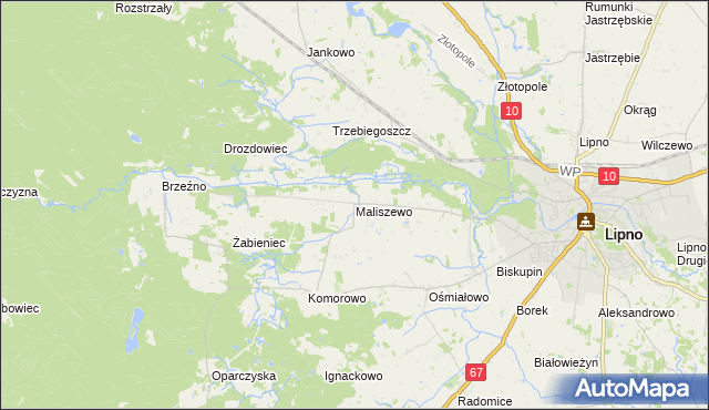 mapa Maliszewo, Maliszewo na mapie Targeo