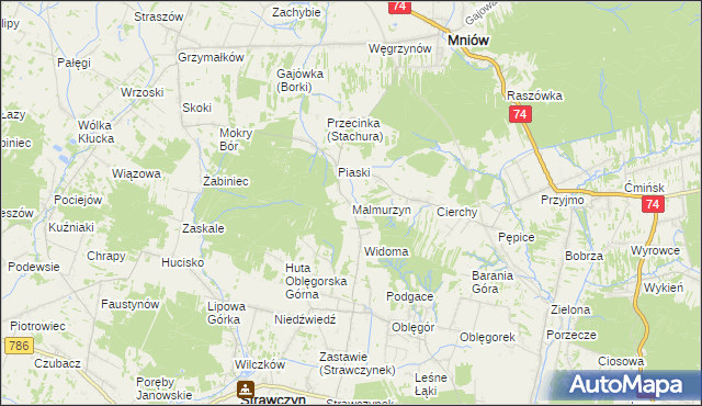 mapa Malmurzyn, Malmurzyn na mapie Targeo
