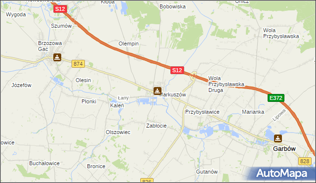 mapa Markuszów, Markuszów na mapie Targeo