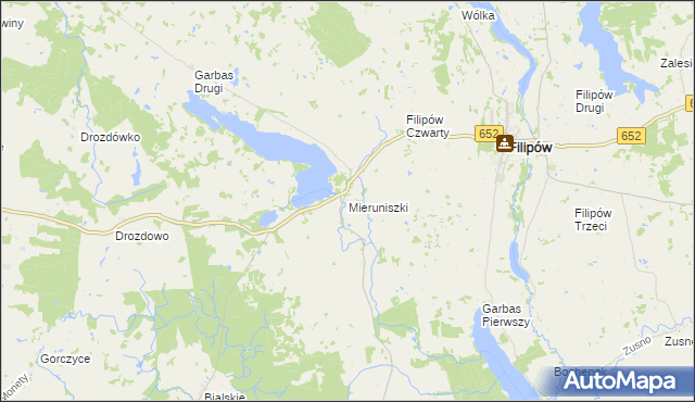 mapa Mieruniszki, Mieruniszki na mapie Targeo