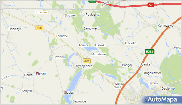 mapa Mirosławki, Mirosławki na mapie Targeo