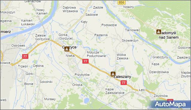 mapa Motycze Szlacheckie, Motycze Szlacheckie na mapie Targeo