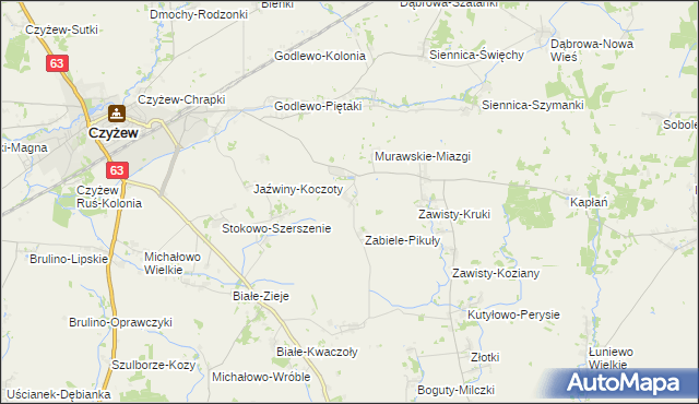 mapa Murawskie-Czachy, Murawskie-Czachy na mapie Targeo