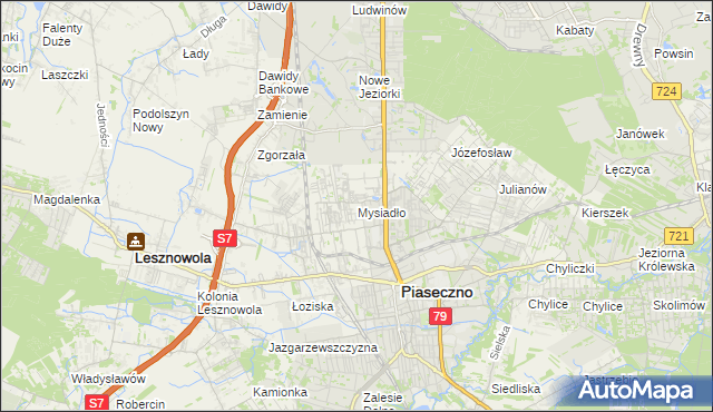 mapa Mysiadło, Mysiadło na mapie Targeo