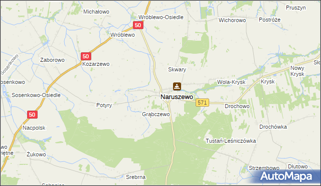 mapa Naruszewo, Naruszewo na mapie Targeo