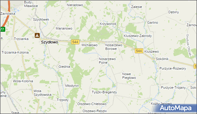 mapa Nosarzewo Polne, Nosarzewo Polne na mapie Targeo