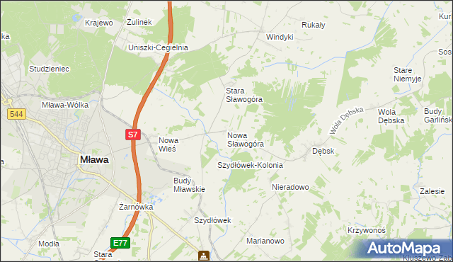 mapa Nowa Sławogóra, Nowa Sławogóra na mapie Targeo