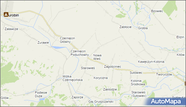 mapa Nowa Wieś gmina Turobin, Nowa Wieś gmina Turobin na mapie Targeo
