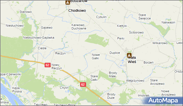 mapa Nowe Gałki, Nowe Gałki na mapie Targeo