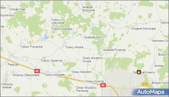 mapa Nowe Osipy, Nowe Osipy na mapie Targeo