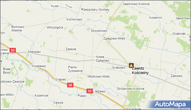 mapa Nowe Zgagowo, Nowe Zgagowo na mapie Targeo