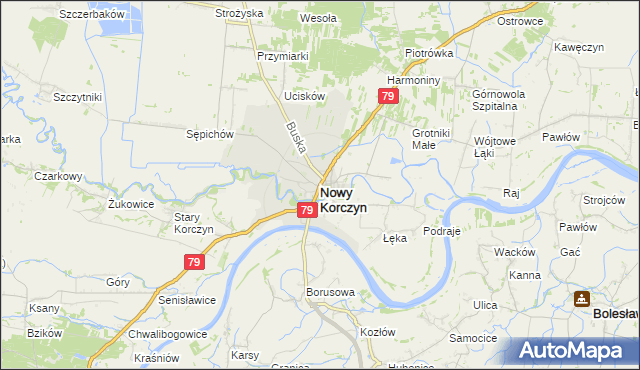 mapa Nowy Korczyn, Nowy Korczyn na mapie Targeo