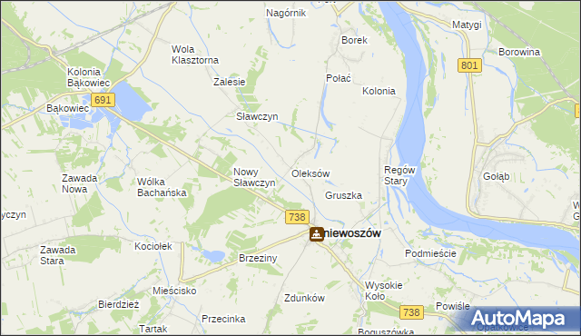 mapa Oleksów, Oleksów na mapie Targeo