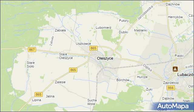 mapa Oleszyce, Oleszyce na mapie Targeo