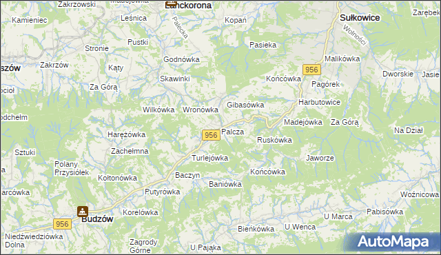 mapa Palcza, Palcza na mapie Targeo
