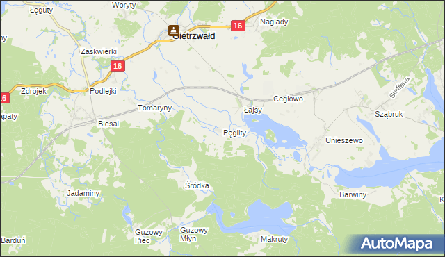 mapa Pęglity, Pęglity na mapie Targeo