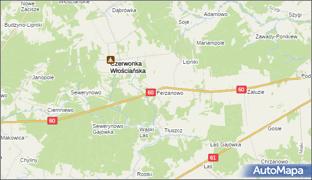 mapa Perzanowo, Perzanowo na mapie Targeo
