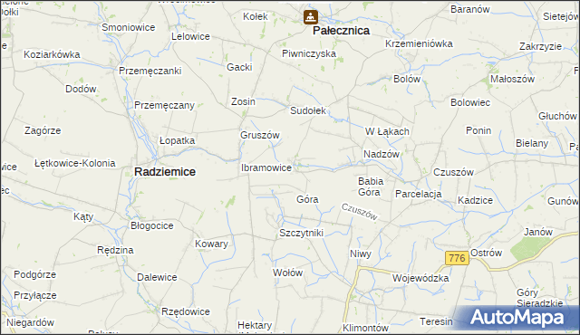 mapa Pieczonogi gmina Pałecznica, Pieczonogi gmina Pałecznica na mapie Targeo