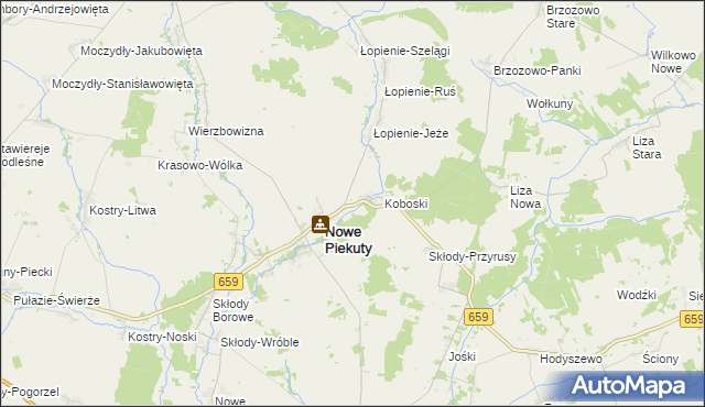 mapa Piekuty-Urbany, Piekuty-Urbany na mapie Targeo