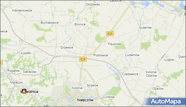 mapa Piotrowice gmina Nałęczów, Piotrowice gmina Nałęczów na mapie Targeo
