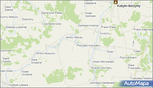 mapa Piszczaty-Kończany, Piszczaty-Kończany na mapie Targeo