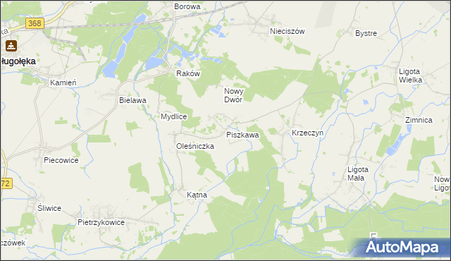 mapa Piszkawa, Piszkawa na mapie Targeo