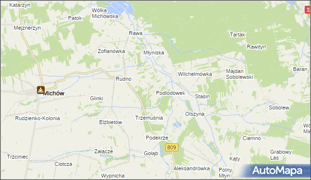 mapa Podlodówek, Podlodówek na mapie Targeo