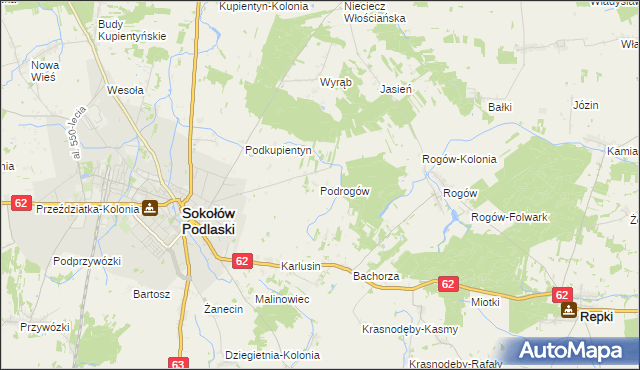 mapa Podrogów, Podrogów na mapie Targeo