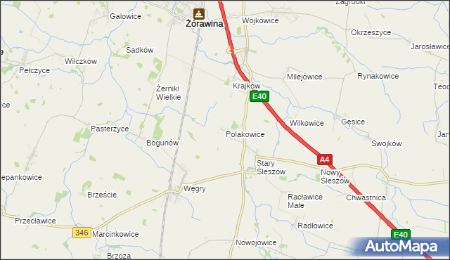 mapa Polakowice, Polakowice na mapie Targeo