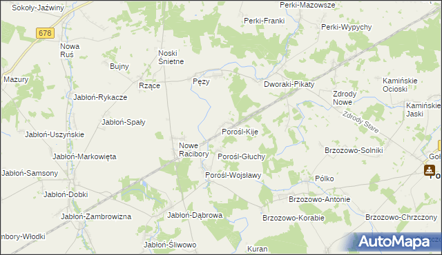 mapa Porośl-Kije, Porośl-Kije na mapie Targeo