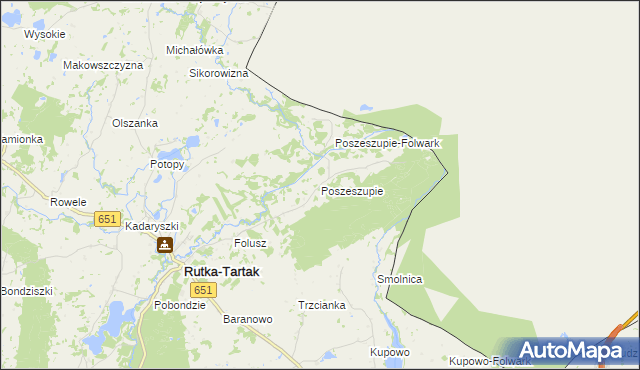 mapa Poszeszupie, Poszeszupie na mapie Targeo