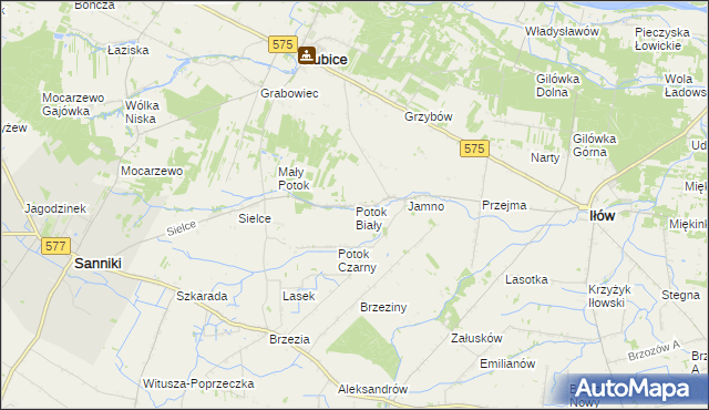 mapa Potok Biały, Potok Biały na mapie Targeo