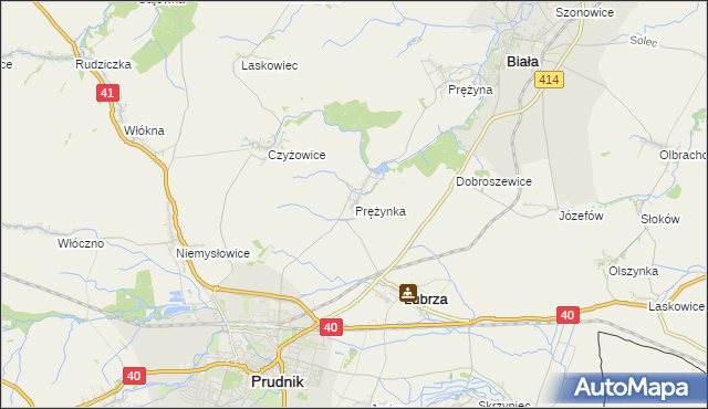 mapa Prężynka, Prężynka na mapie Targeo