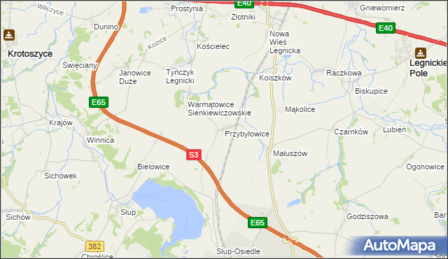 mapa Przybyłowice, Przybyłowice na mapie Targeo