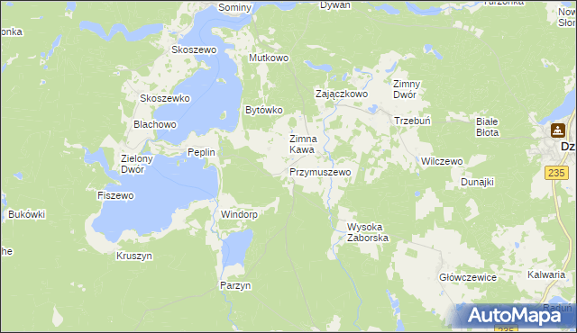 mapa Przymuszewo gmina Brusy, Przymuszewo gmina Brusy na mapie Targeo