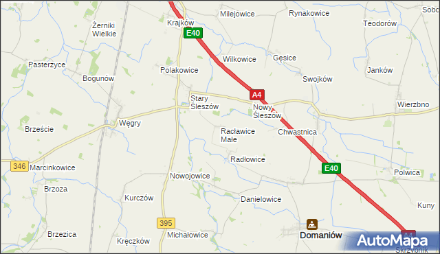 mapa Racławice Małe, Racławice Małe na mapie Targeo