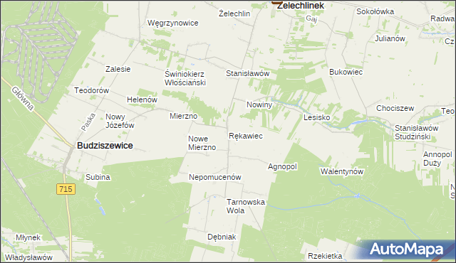 mapa Rękawiec, Rękawiec na mapie Targeo