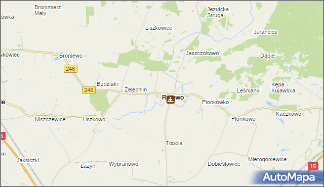 mapa Rojewo powiat inowrocławski, Rojewo powiat inowrocławski na mapie Targeo