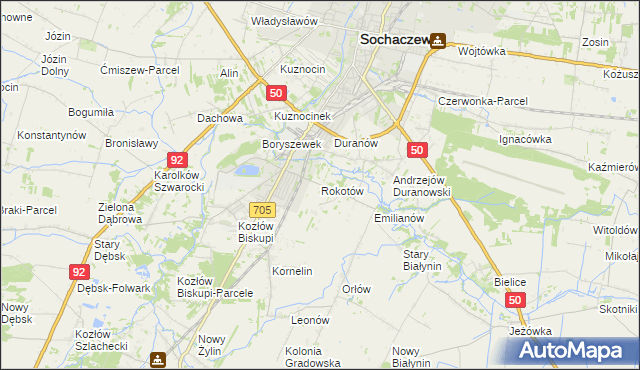 mapa Rokotów, Rokotów na mapie Targeo