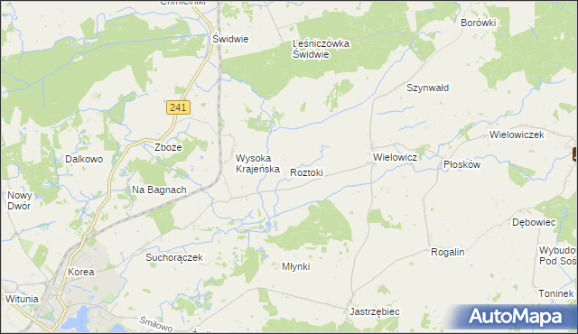 mapa Roztoki gmina Sośno, Roztoki gmina Sośno na mapie Targeo