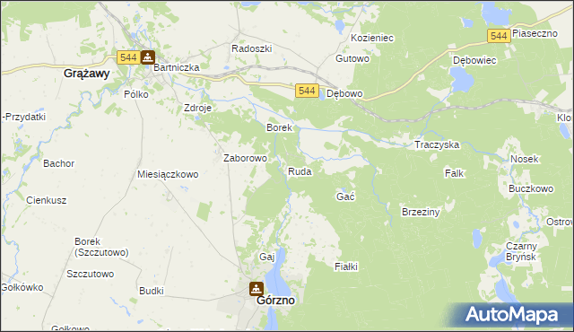 mapa Ruda gmina Górzno, Ruda gmina Górzno na mapie Targeo