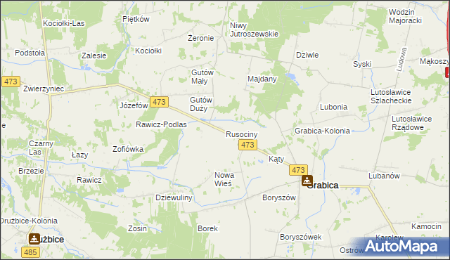 mapa Rusociny, Rusociny na mapie Targeo