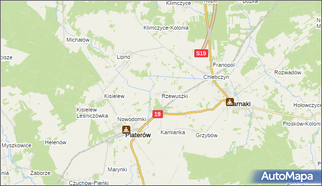 mapa Rzewuszki, Rzewuszki na mapie Targeo