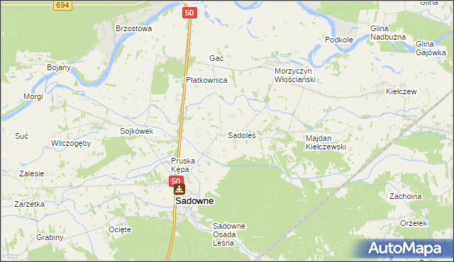 mapa Sadoleś, Sadoleś na mapie Targeo