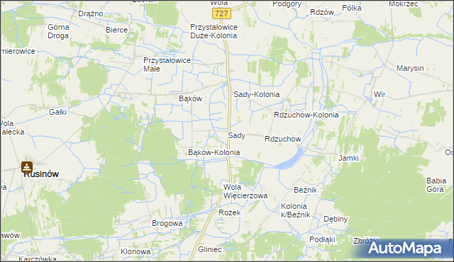 mapa Sady gmina Potworów, Sady gmina Potworów na mapie Targeo